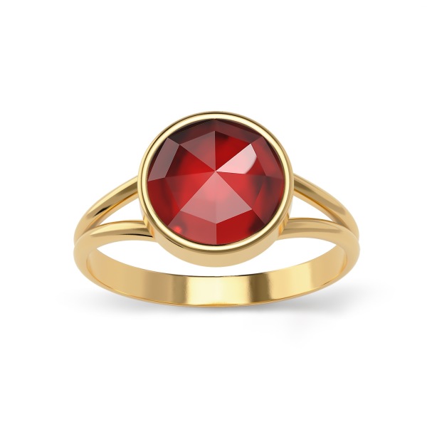 Bague Grenat Rond