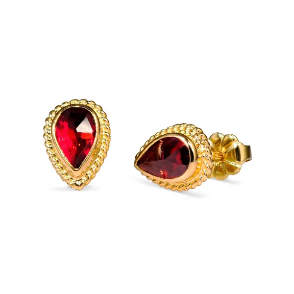 Boucles d'oreilles Grenat Goutte