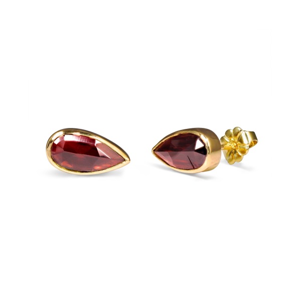 Boucles d'oreilles Grenat Goutte