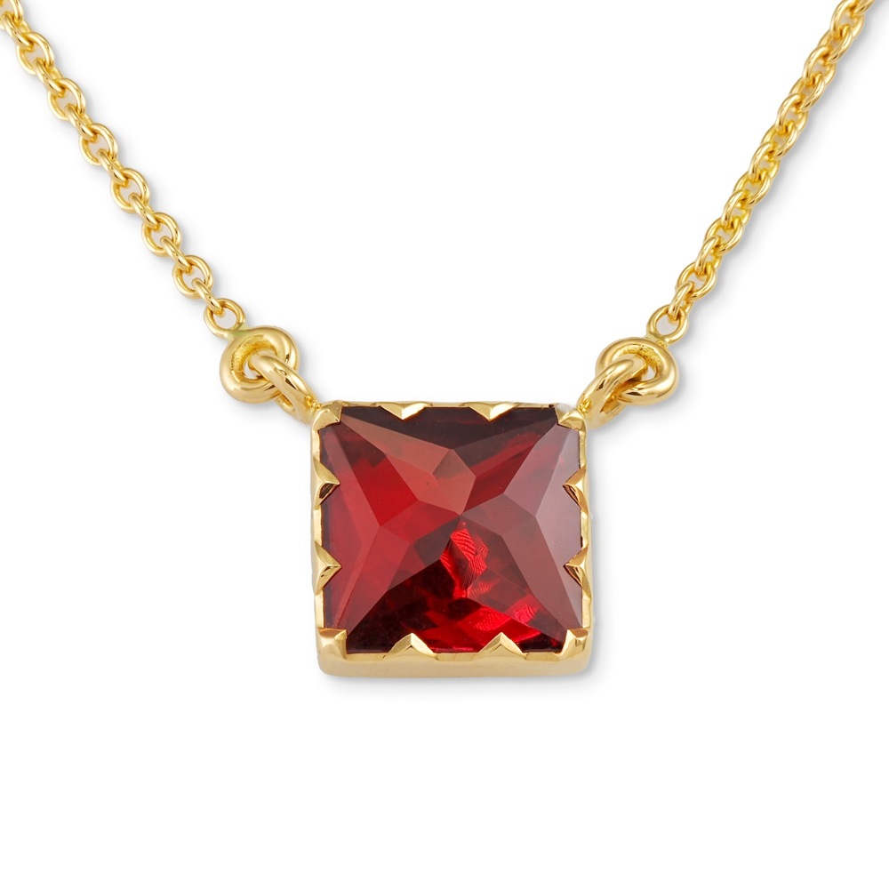 Collier Grenat Carré