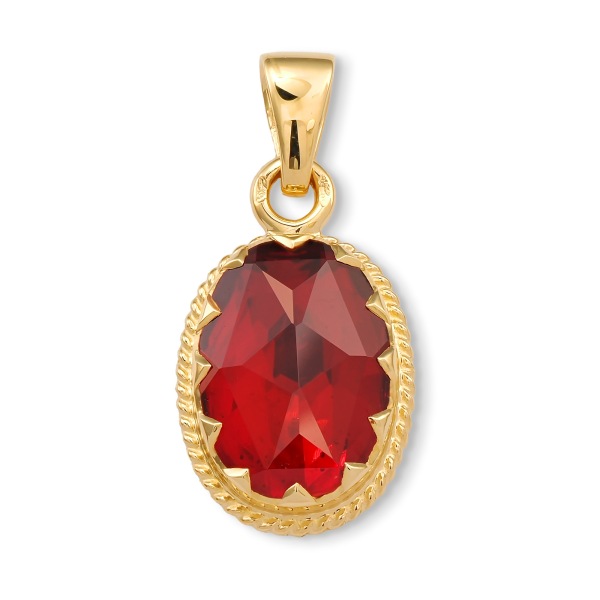 Pendentif Grenat Ovale