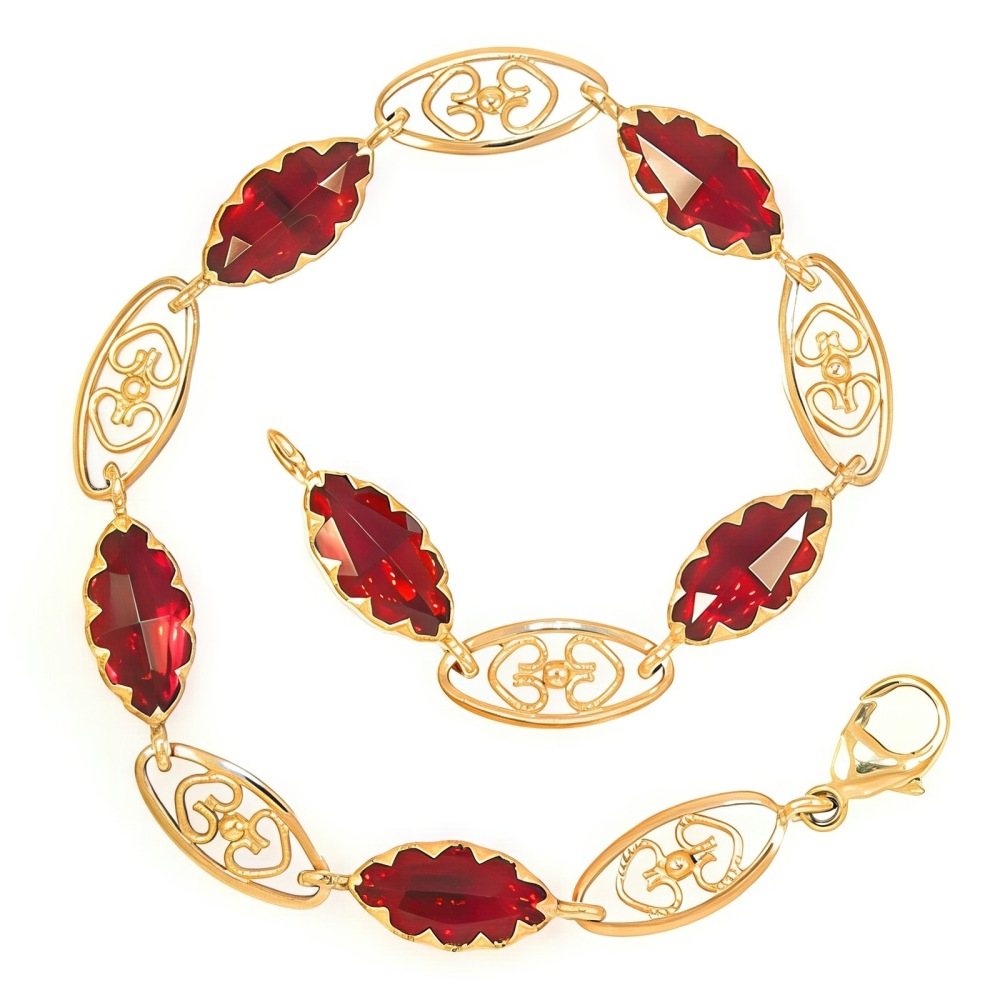 Bracelet Grenat et Filigranes