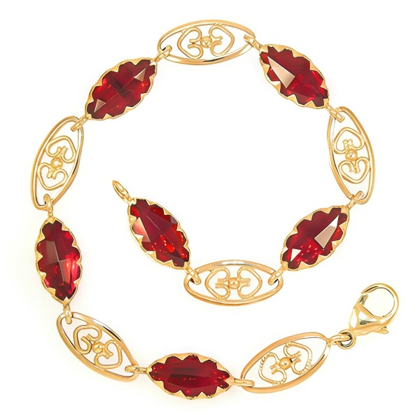 Bracelet Grenat et Filigranes