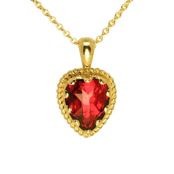Pendentif Grenat Cœur