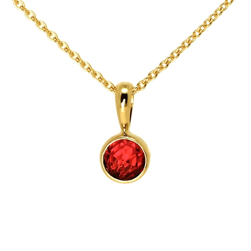 Pendentif Grenat Rond