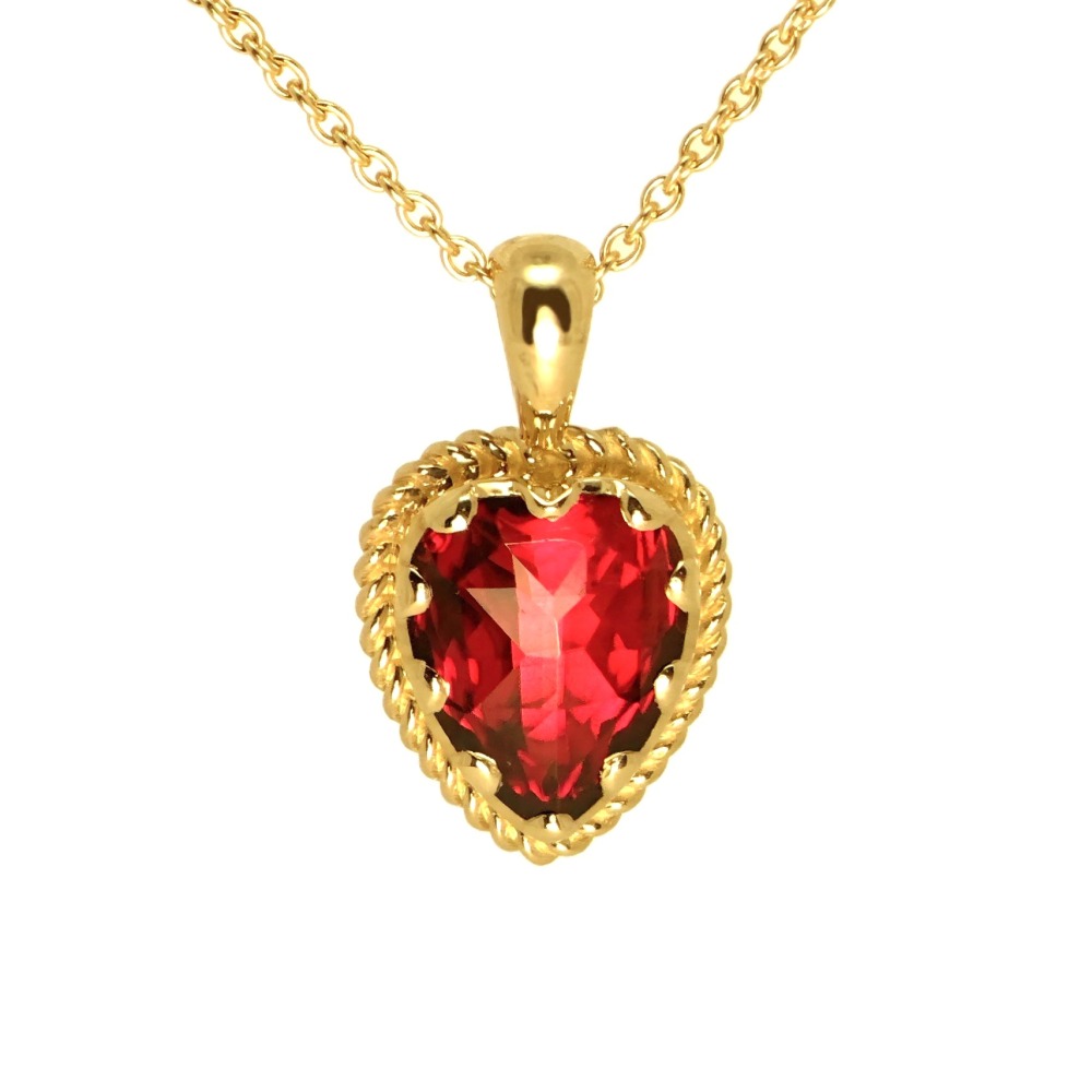 Pendentif Grenat Cœur
