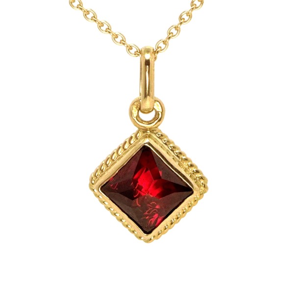 Pendentif Grenat Losange