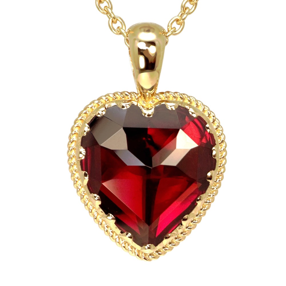 Pendentif Grenat Cœur