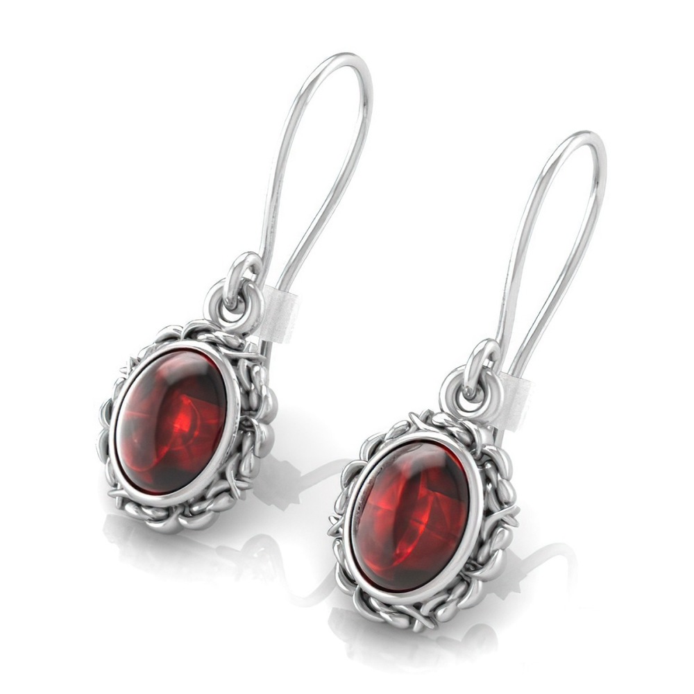 Boucles d'oreilles en cristal vert avec crochet en argent, Boucles d