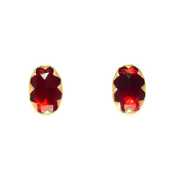 Boucles d'oreilles Grenat Ovale