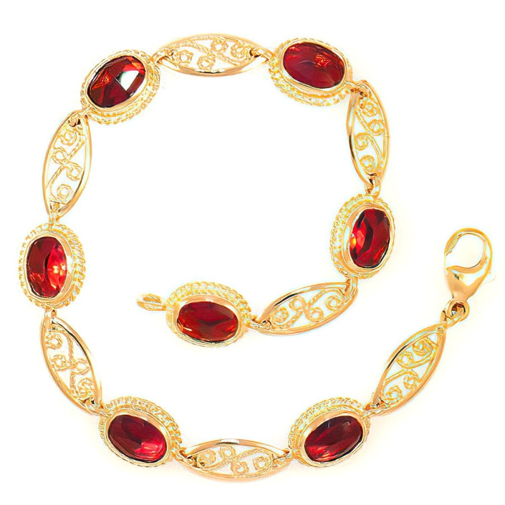 Bracelet Grenat et Filigranes