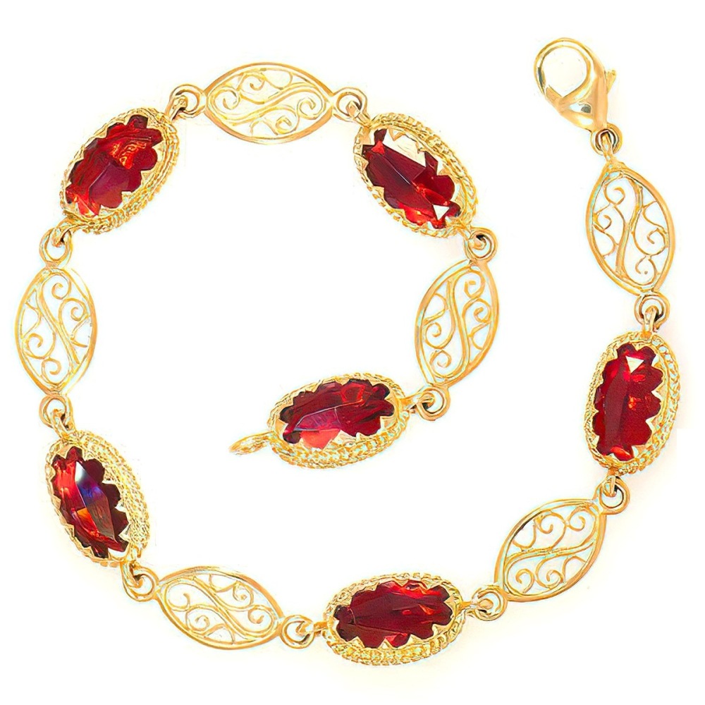 Bracelet Grenat et Filigranes