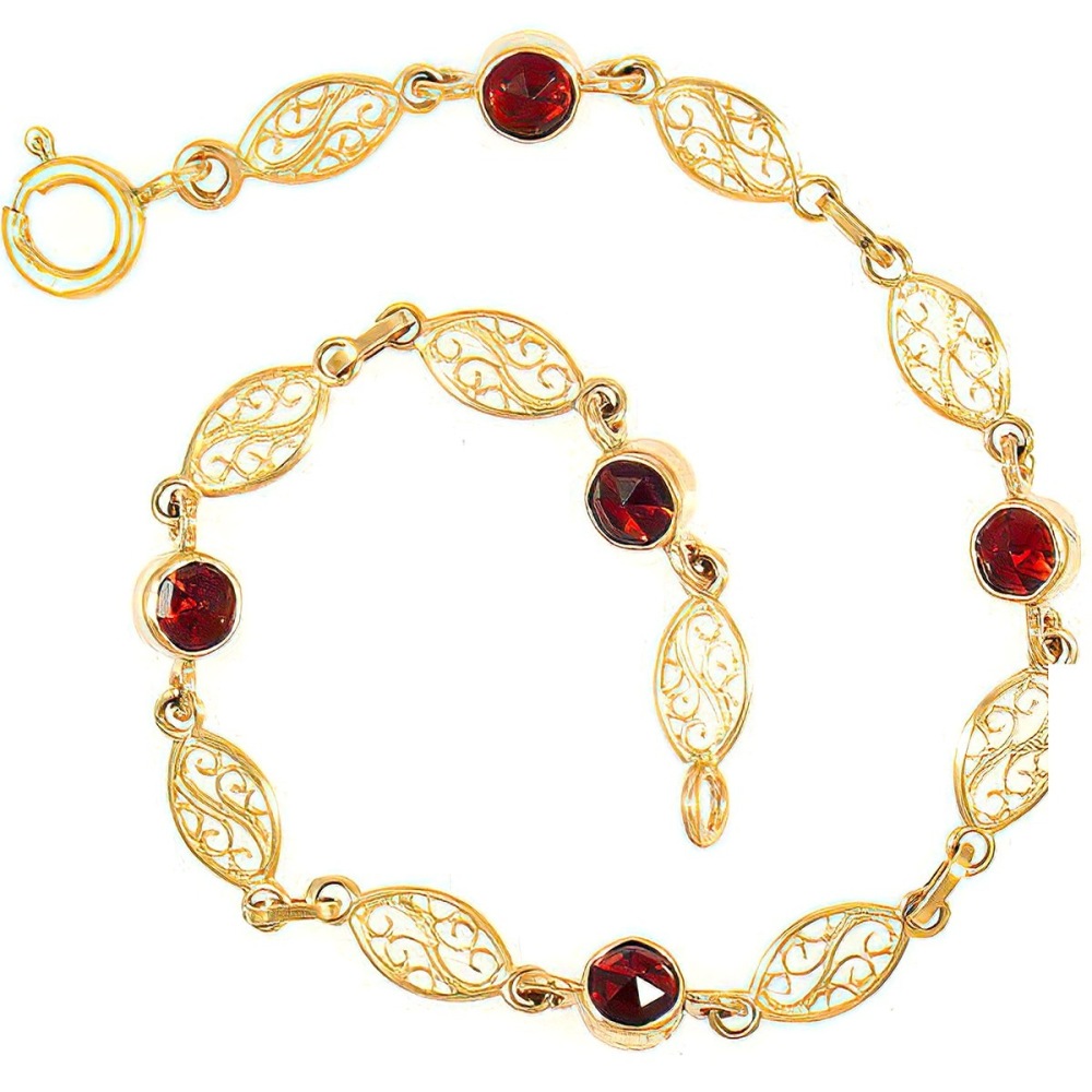 Bracelet Grenat et Filigranes