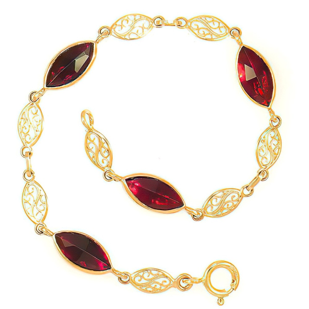 Bracelet Grenat et Filigranes