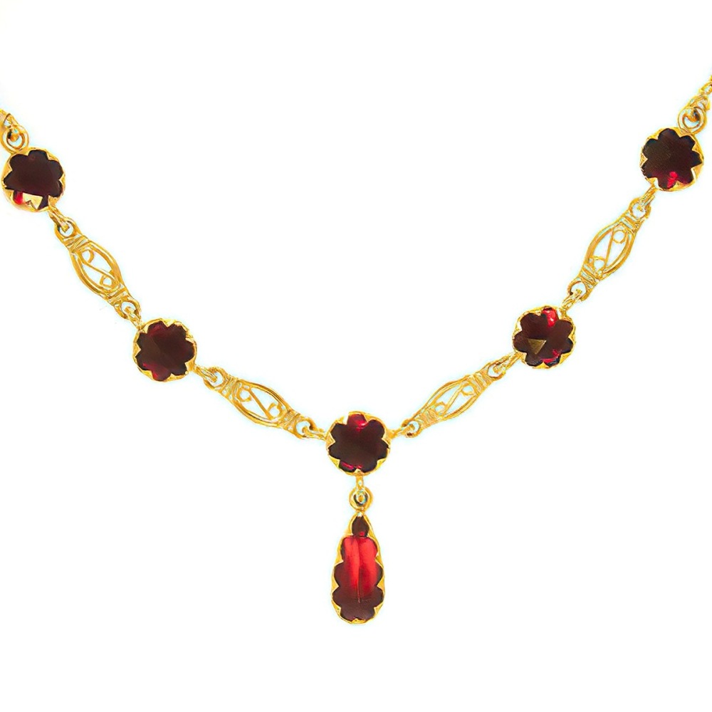 Collier Grenat et Filigranes