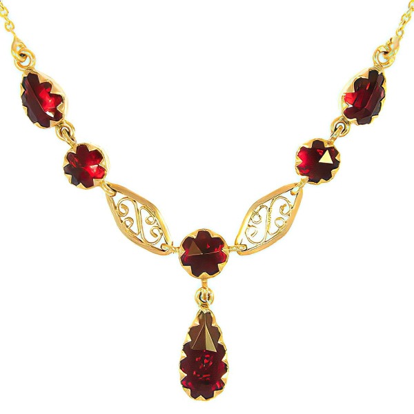 Collier Grenat et Filigranes
