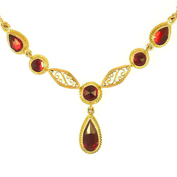 Collier Grenat et Filigranes