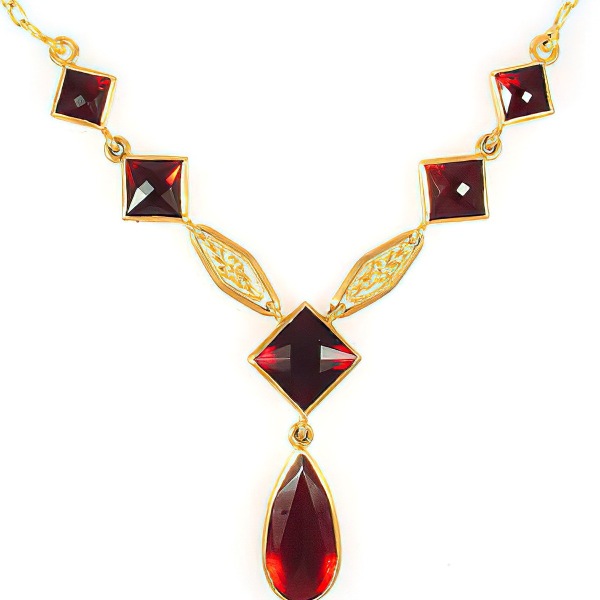Collier Grenat et Filigranes