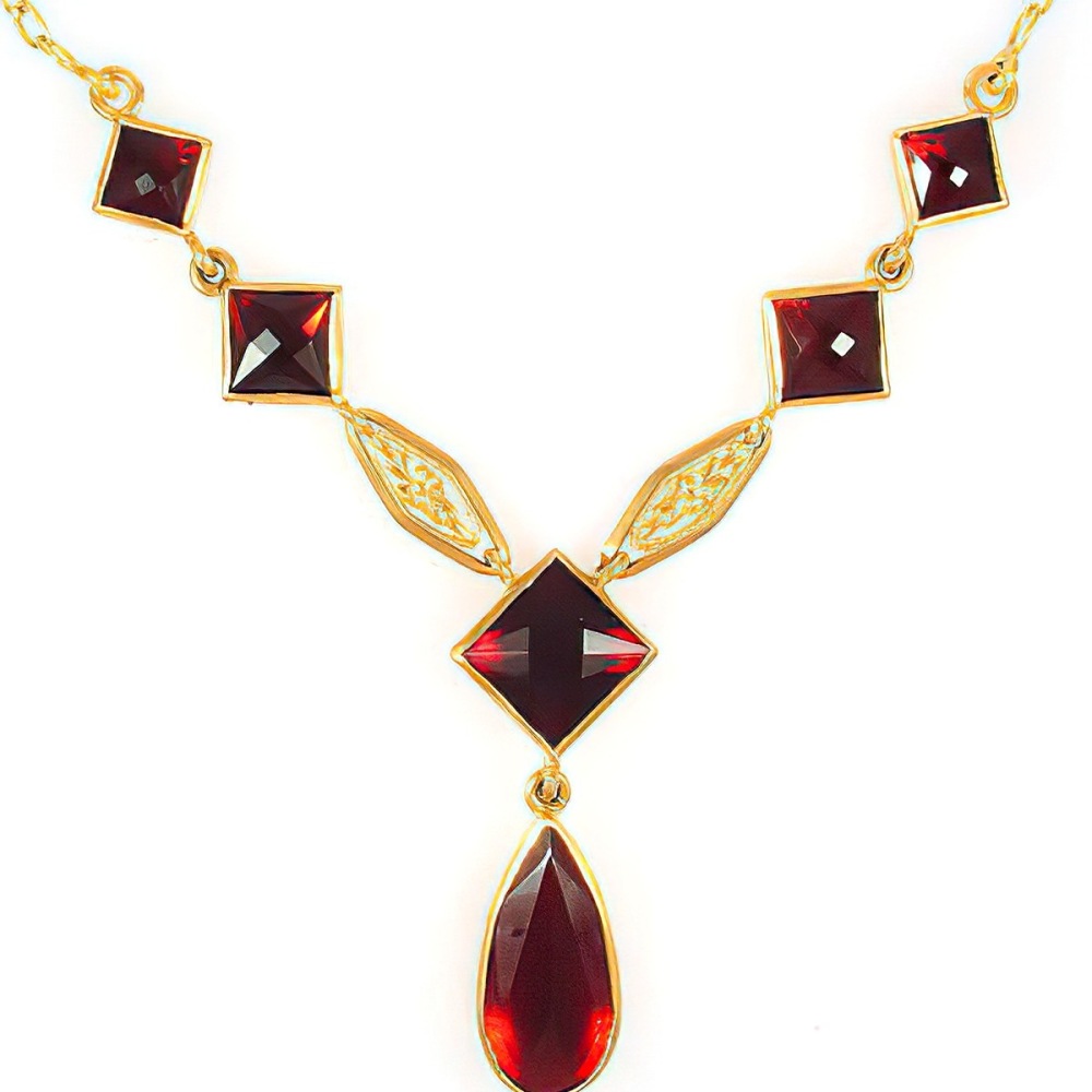 Collier Grenat et Filigranes