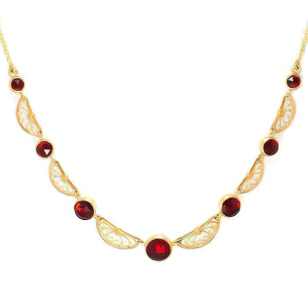 Collier Grenat et Filigranes