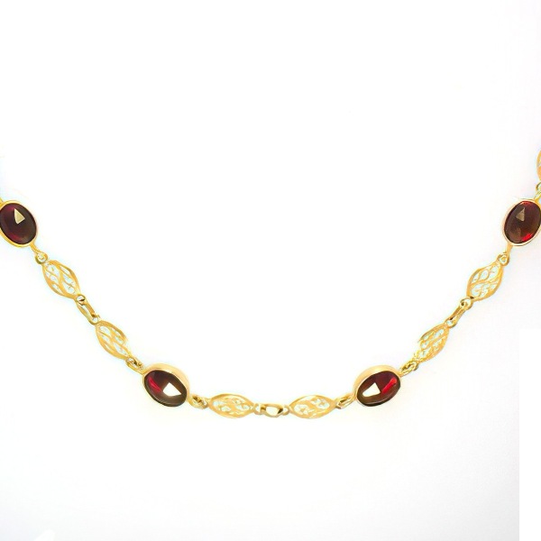 Collier Grenat et Filigranes