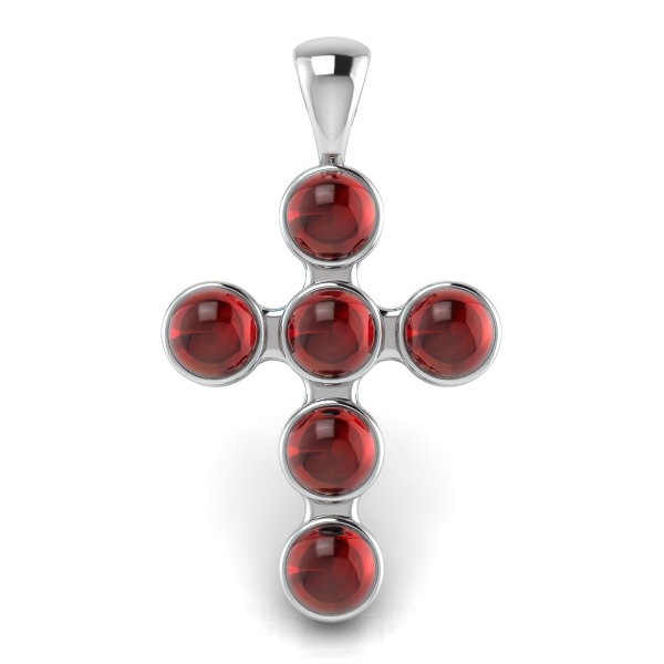 Croix Argent Grenat