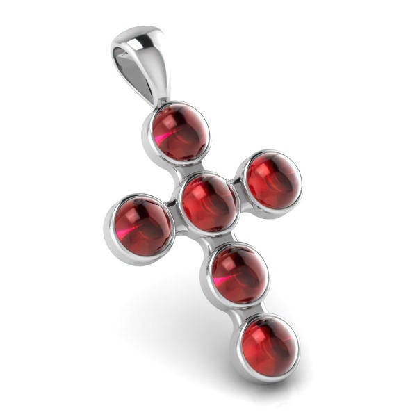 Croix Argent Grenat