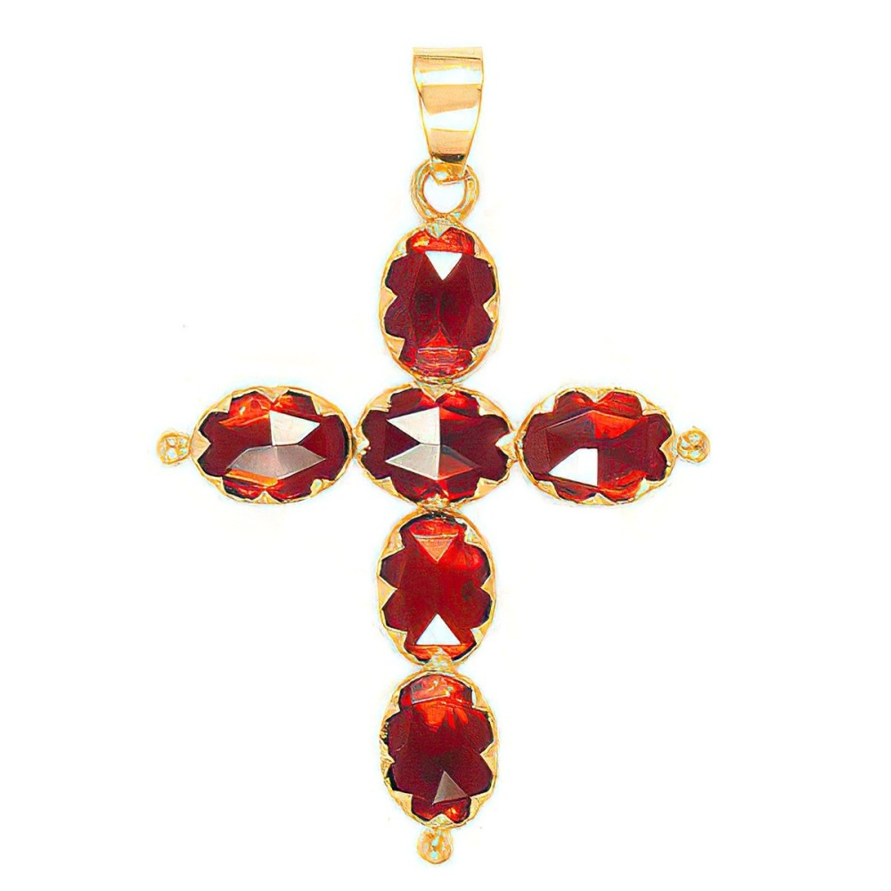 Croix Grenat Ovales