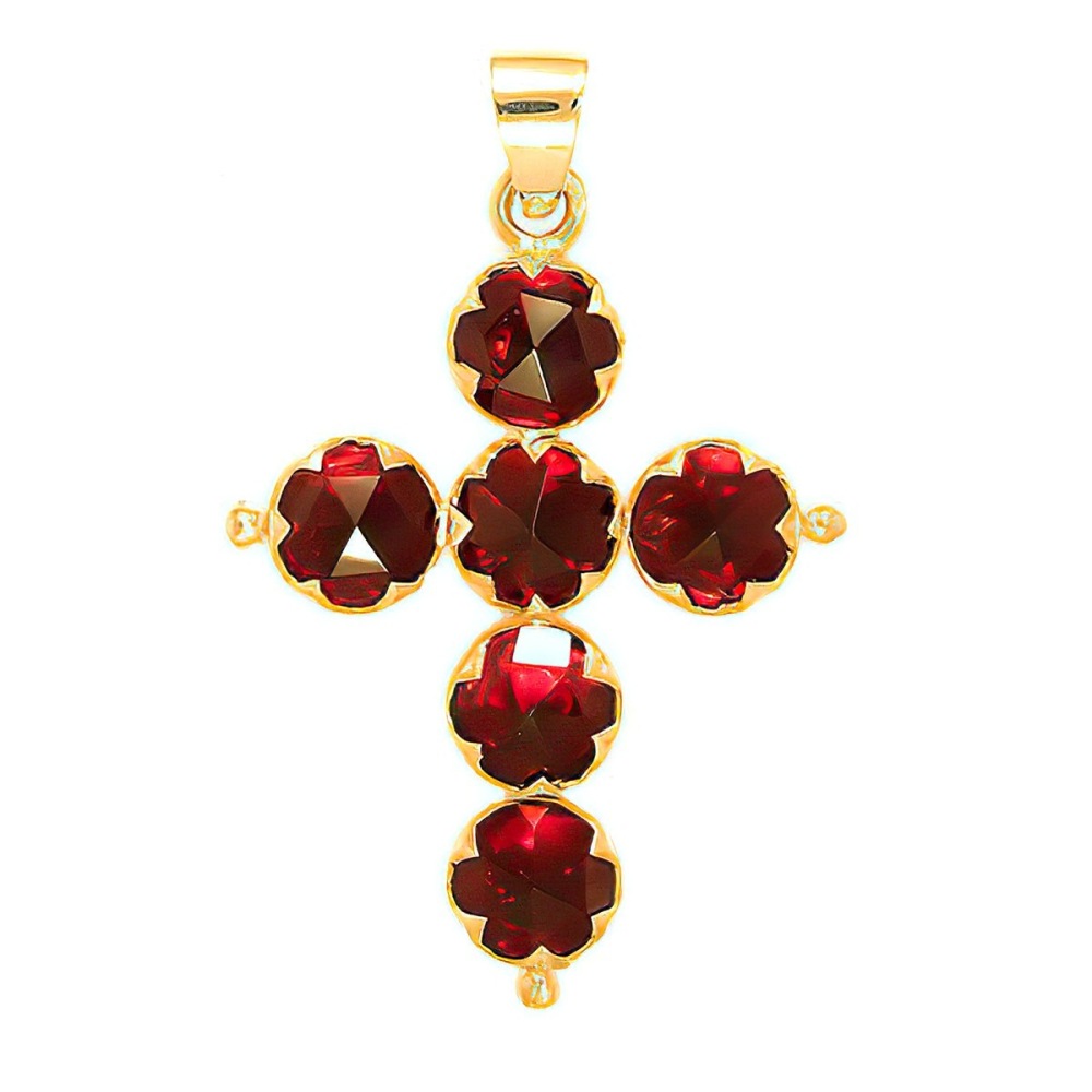 Croix Grenat Ronds