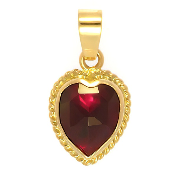 Pendentif Grenat Cœur