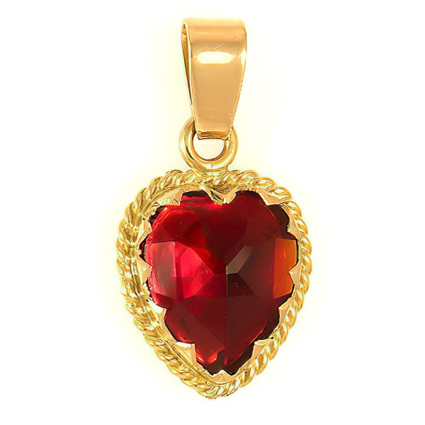 Pendentif Grenat Cœur