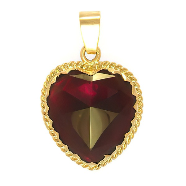 Pendentif Grenat Cœur
