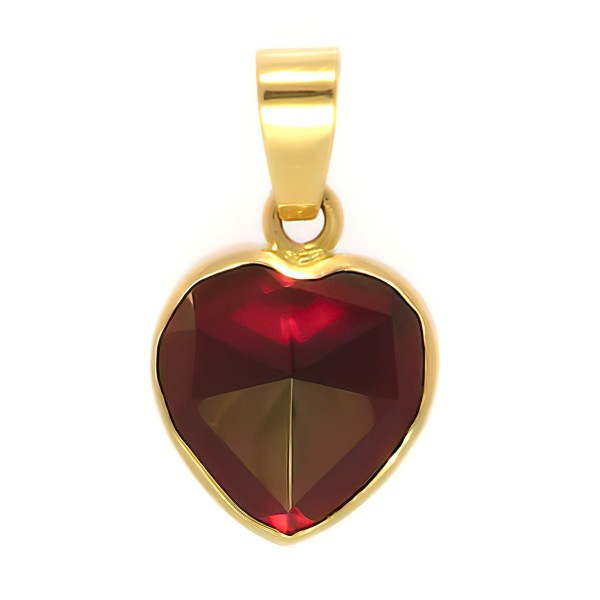 Pendentif Grenat Cœur