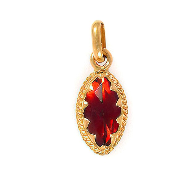 Pendentif Grenat Navette
