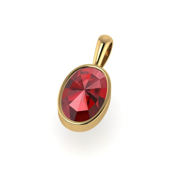 Pendentif Grenat Ovale