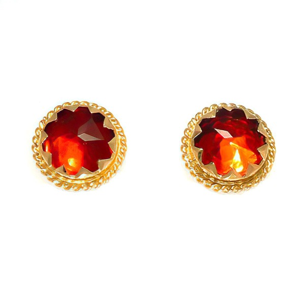 Boucles d'oreilles Grenat Rond