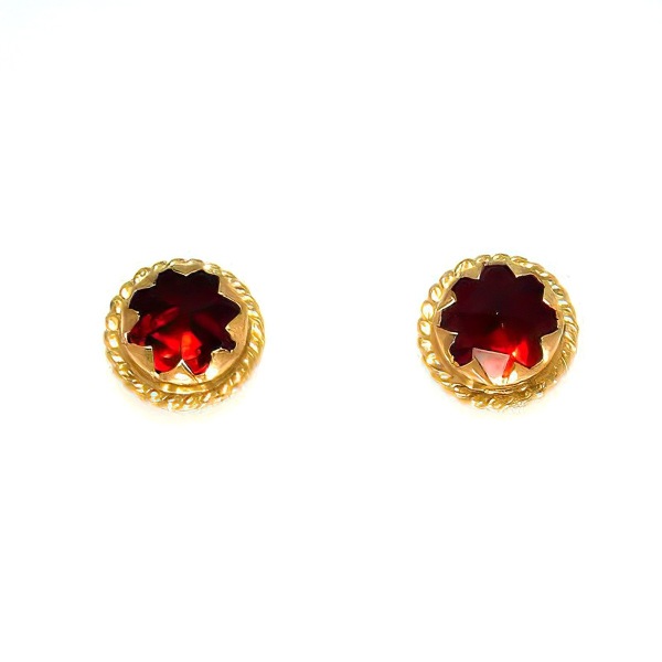 Boucles d'oreilles Grenat Rond
