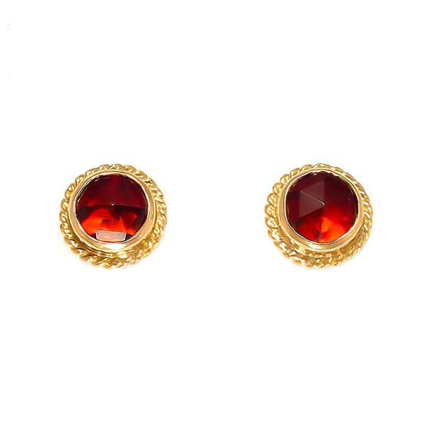 Boucles d'oreilles Grenat Rond