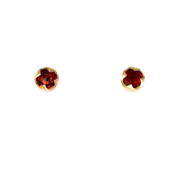 Boucles d'oreilles Grenat Rond