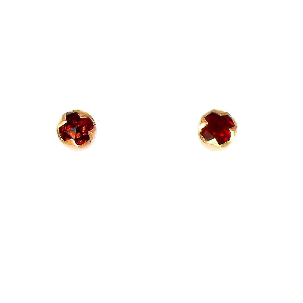 Boucles d'oreilles Grenat Rond