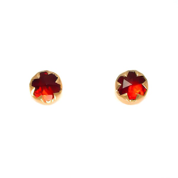 Boucles d'oreilles Grenat Rond