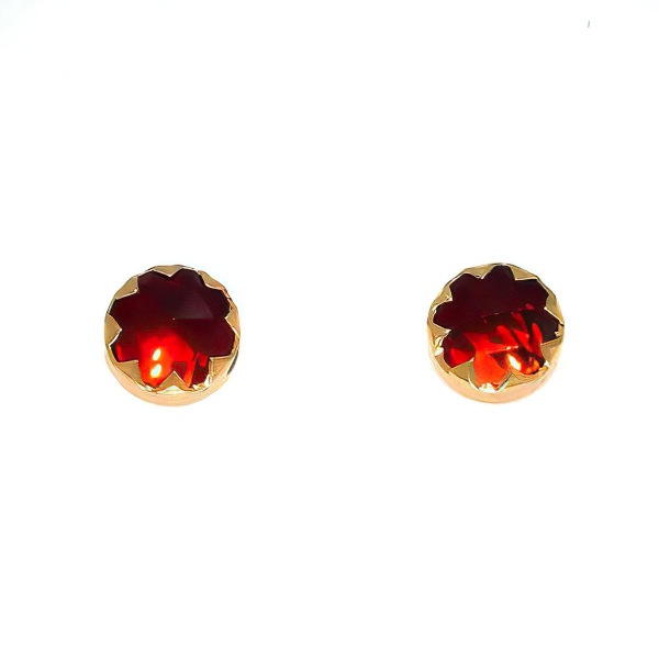 Boucles d'oreilles Grenat Rond