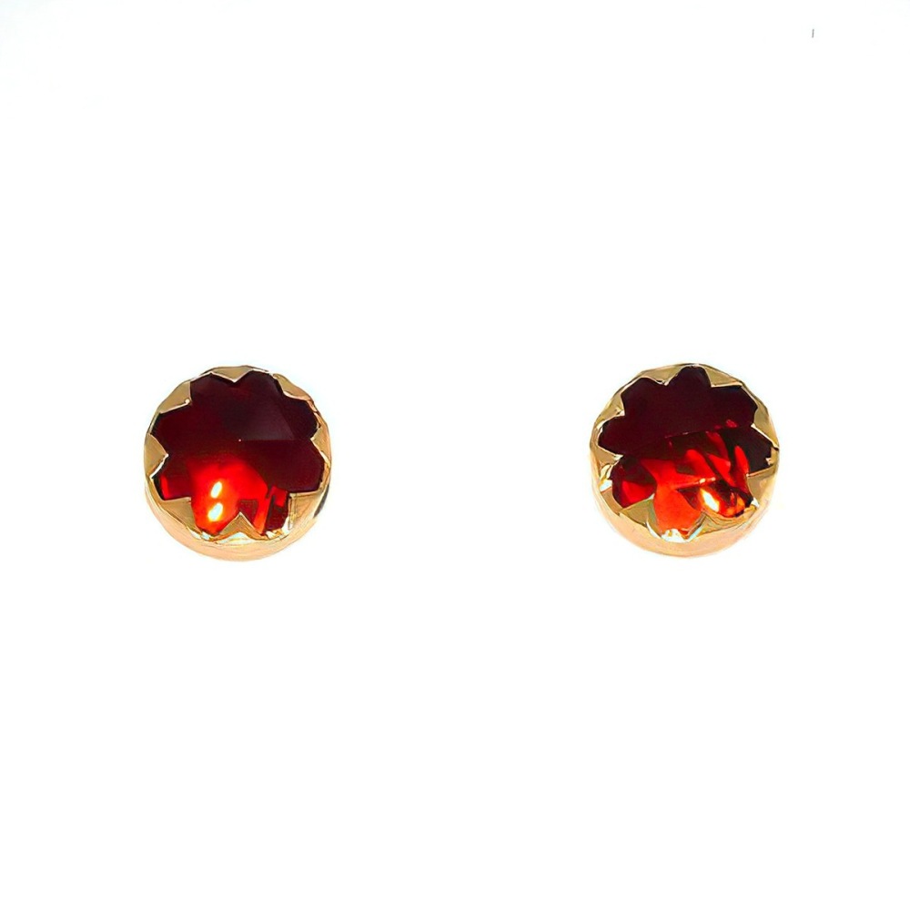 Boucles d'oreilles Grenat Rond