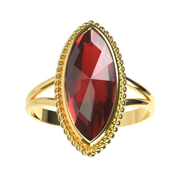 Bague Grenat Navette