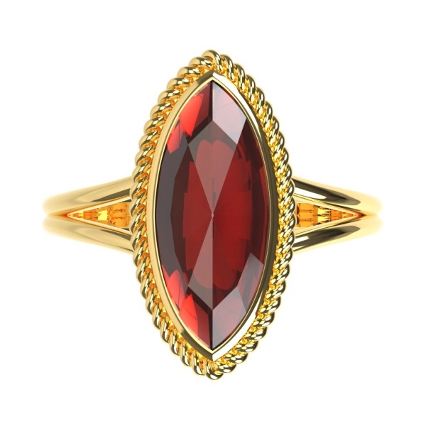 Bague Grenat Navette