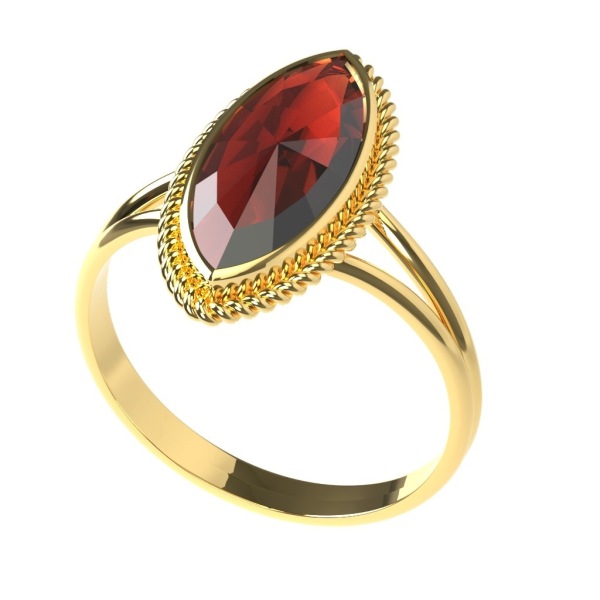 Bague Grenat Navette