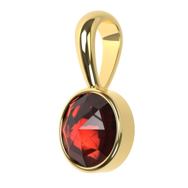 Pendentif Grenat Rond