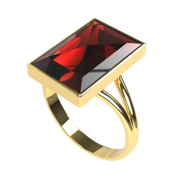 Bague Grenat Rectangle