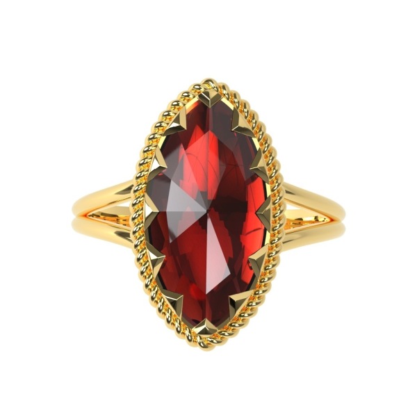 Bague Grenat Navette