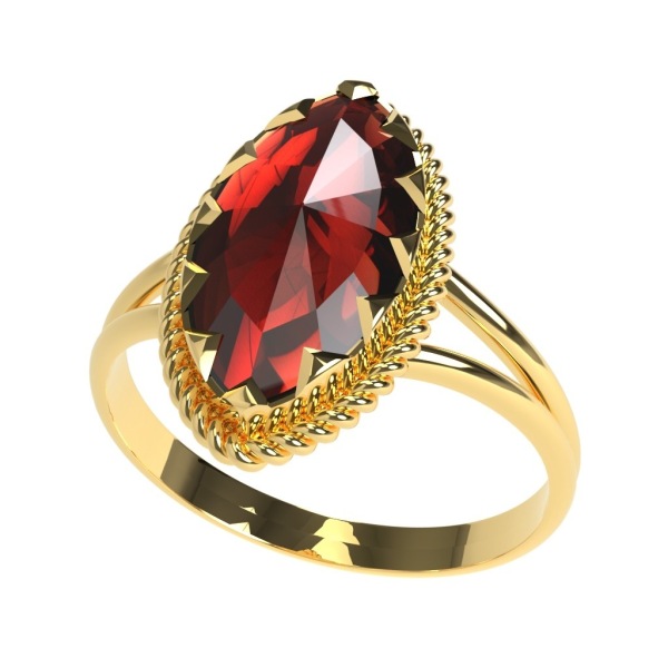 Bague Grenat Navette